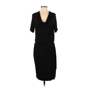 White + Warren short sleeve midi jersey pull on dress black size Small